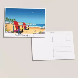 Carte postale Sainte Marie plage par la marque Foliove Foliove - Carte postale Sainte Marie plage