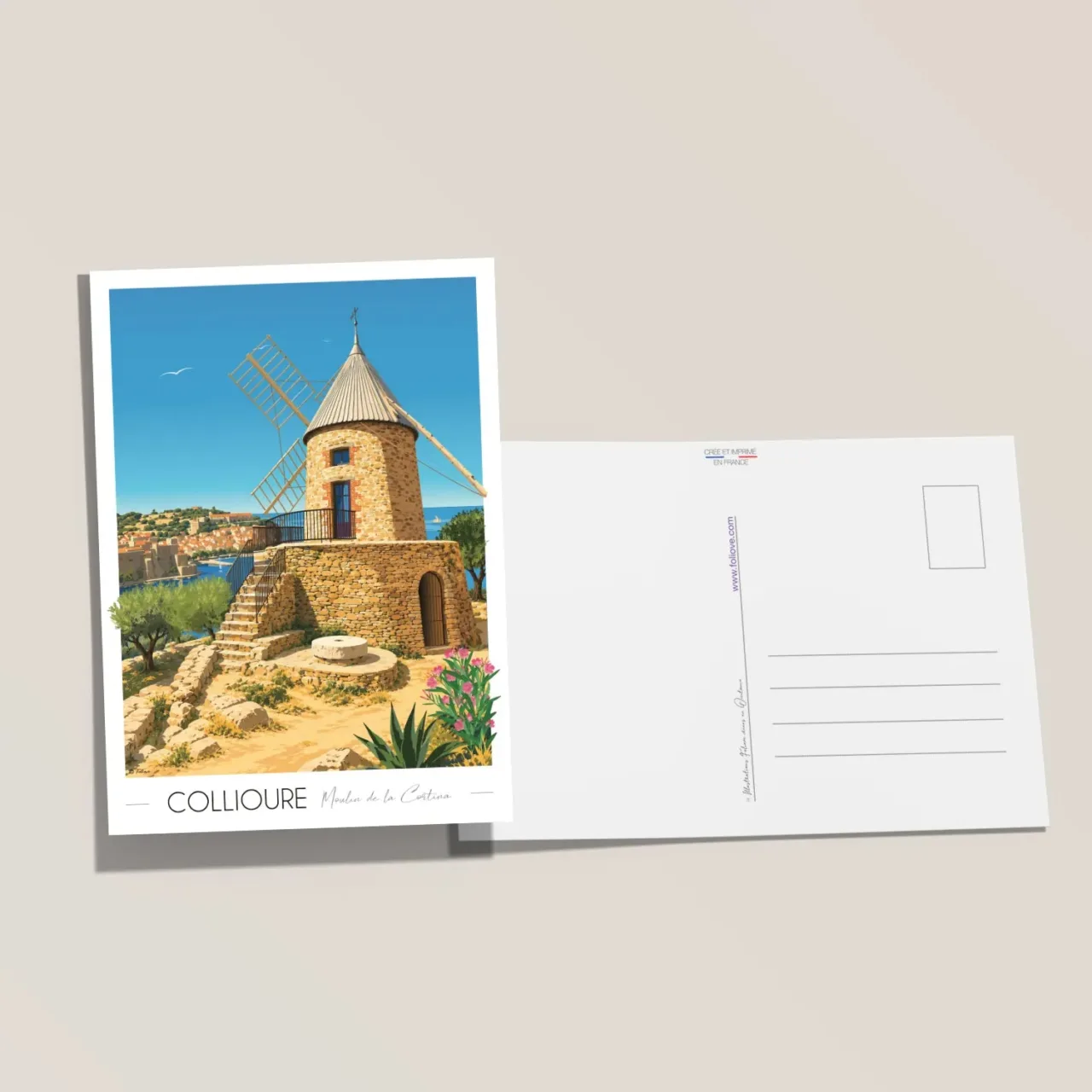 Carte postale Collioure Moulin 1 Foliove - Carte postale Collioure Moulin de la Cortina
