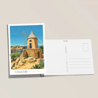 Carte postale Collioure Moulin de la Cortina par la marque Foliove Foliove - Carte postale Collioure Moulin de la Cortina