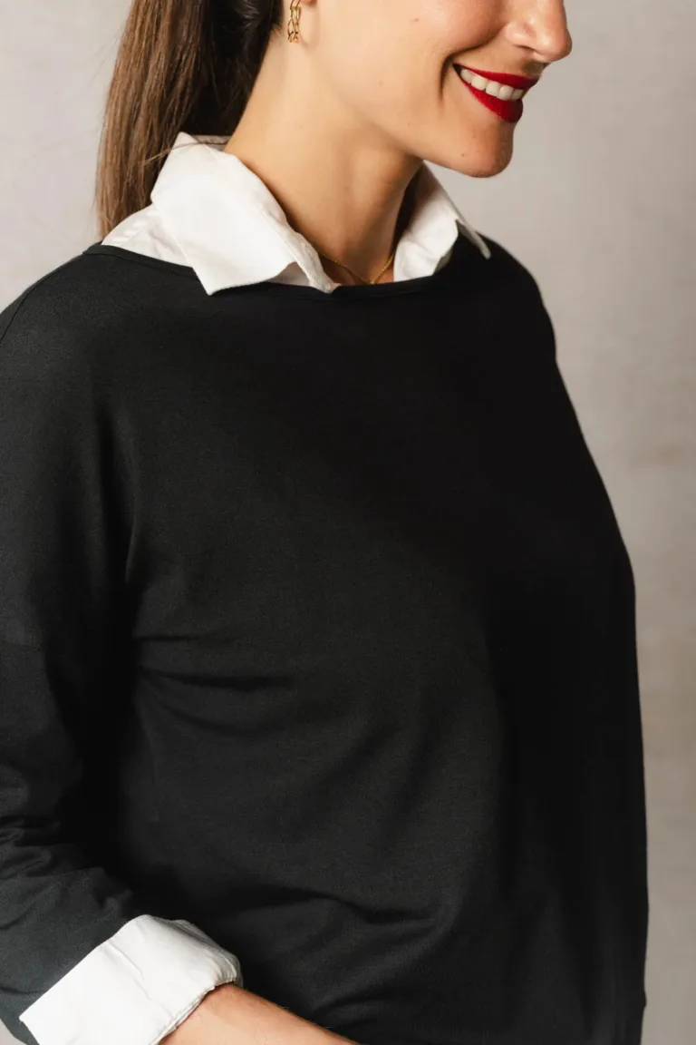 Thelma Rose - Sweat col bateau Cléa – T3 (42/44) / Noir