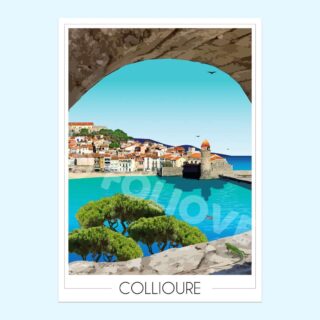 Affiche Collioure village de pêcheurs par la marque Foliove Foliove - Affiche Collioure village de pêcheurs