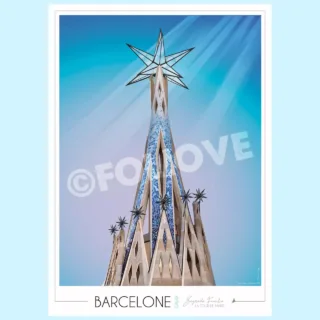 Affiche Barcelone Sagrada Familia Tour de Marie par la marque Foliove Foliove - Affiche Barcelone Sagrada Familia Tour de Marie