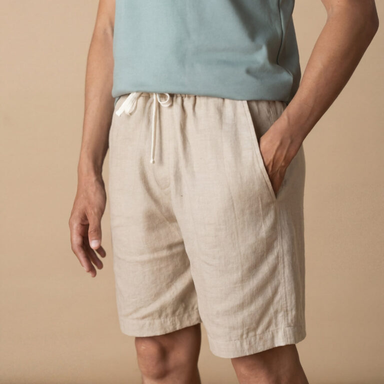 Le T-Shirt Propre - Le short 100% Lin Français - Homme – Beige / 2XL