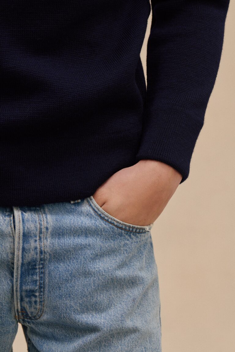 Le Minor - Pull sous-marinier bleu encre pour homme – XXL