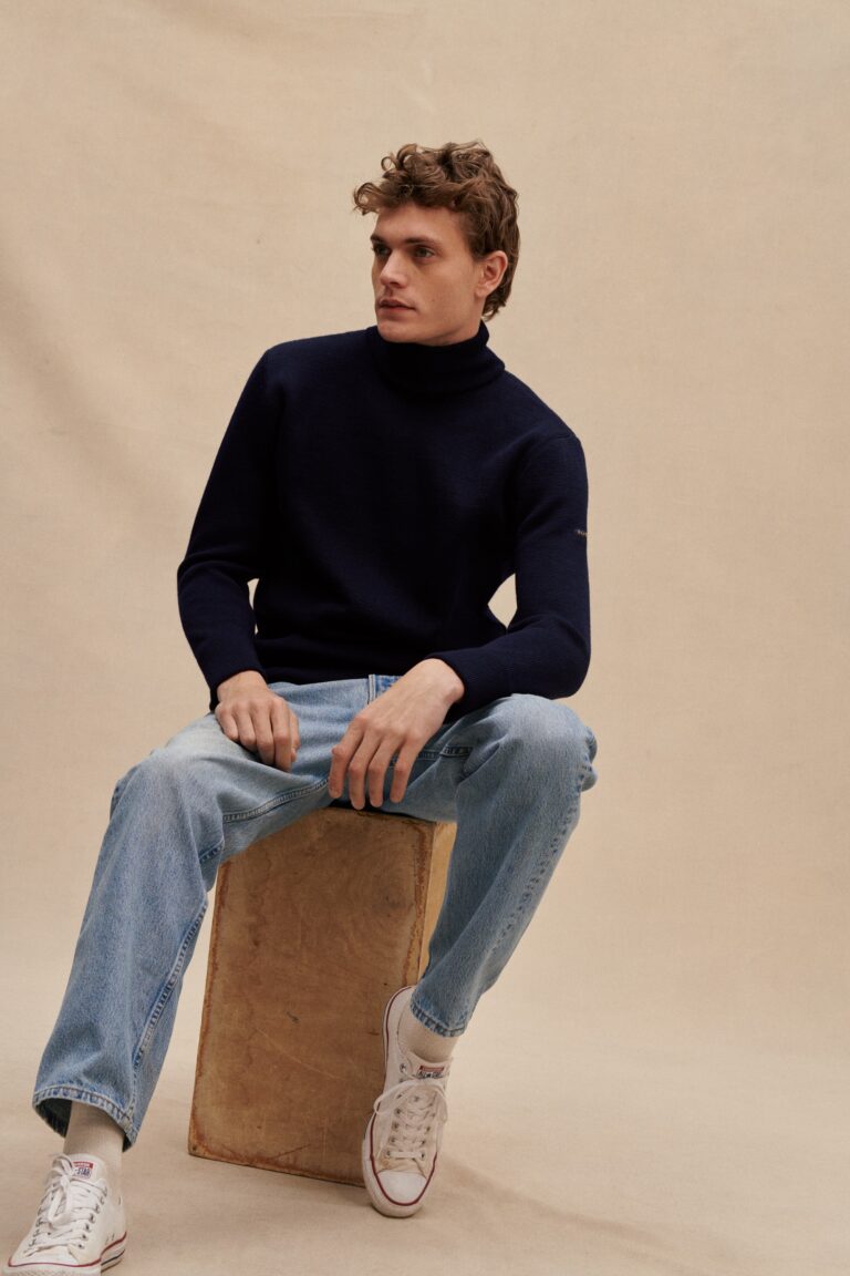 Le Minor - Pull sous-marinier bleu encre pour homme – XXL