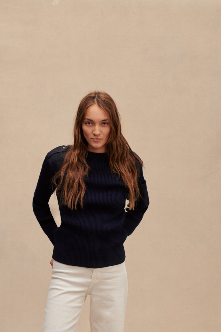 Le Minor - Pull Officier bleu marine pour femme – XXXXXL