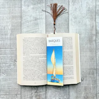 Marque-pages Barque Catalane bleue par la marque Foliove Foliove - Marque-pages Barque Catalane bleue