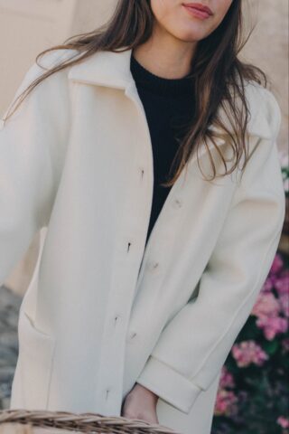 Manteau écru en laine et cachemire pour femme par la marque Le Minor Le Minor - Manteau écru en laine et cachemire pour femme