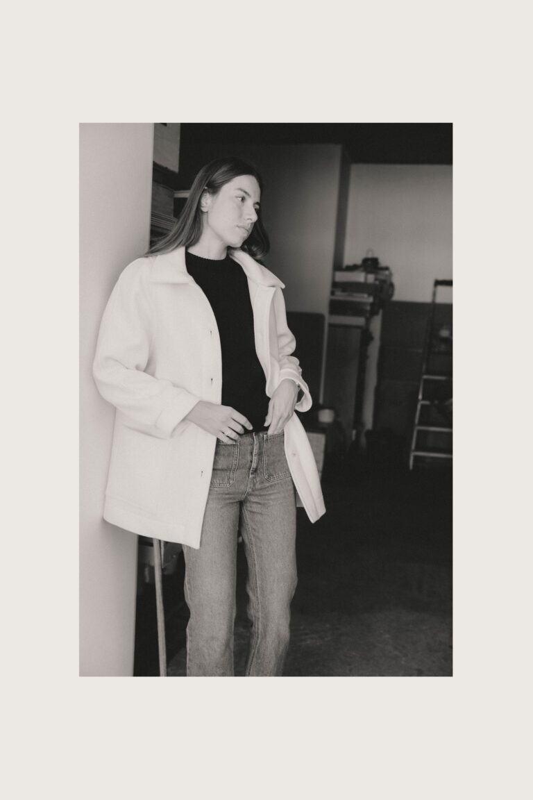 Le Minor - Manteau écru en laine et cachemire pour femme – XL