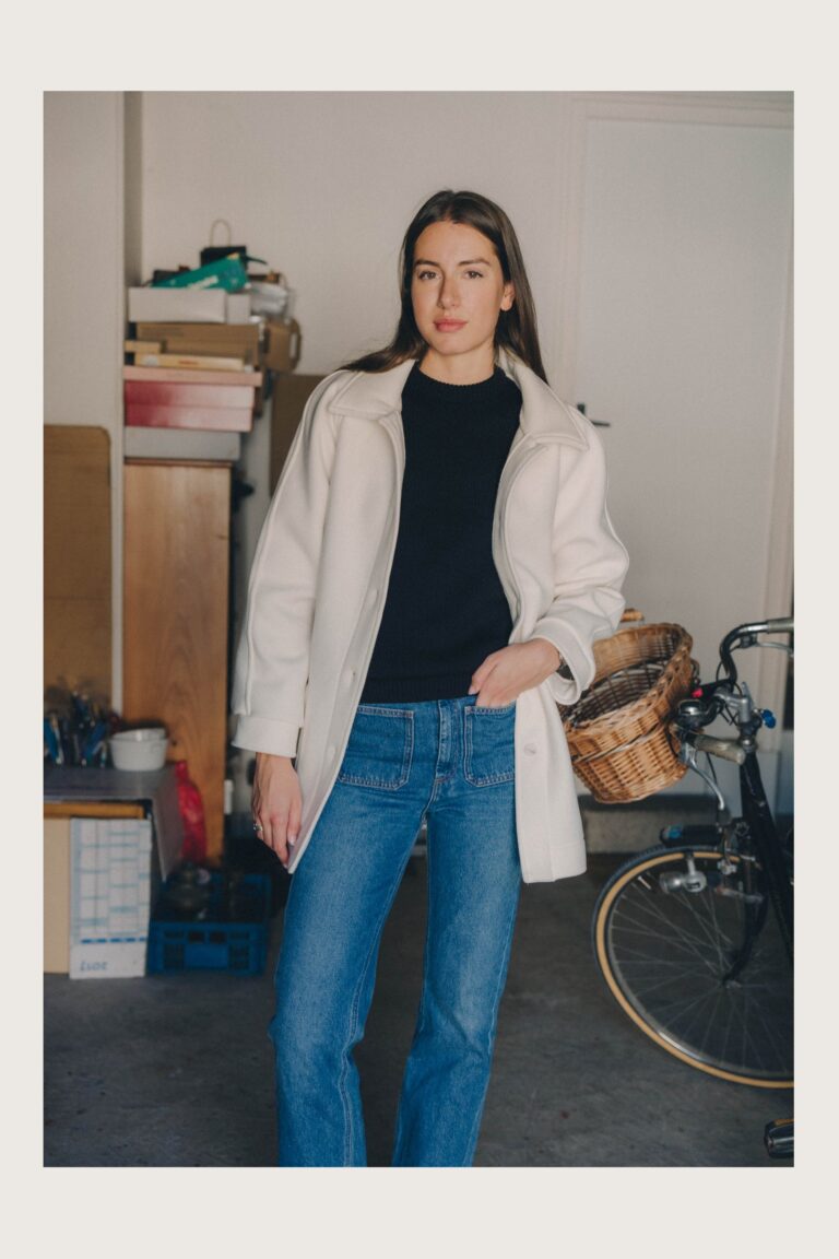 Le Minor - Manteau écru en laine et cachemire pour femme – XL