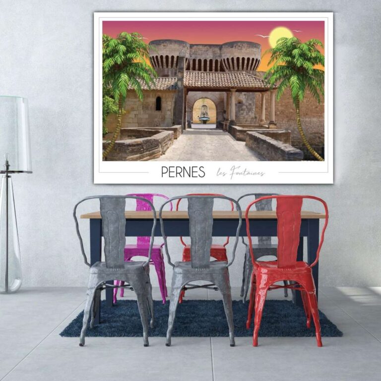 Foliove - Affiche Pernes-les-Fontaines – Porte Notre-Dame – 100x140 cm (B0)