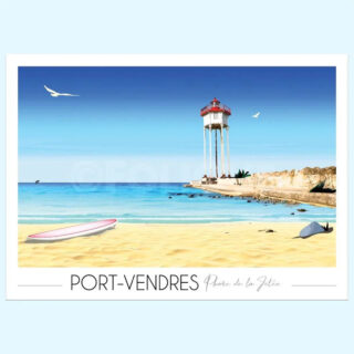 Affiche de Port Vendres – Phare de la jetée par la marque Foliove Foliove - Affiche de Port Vendres – Phare de la jetée