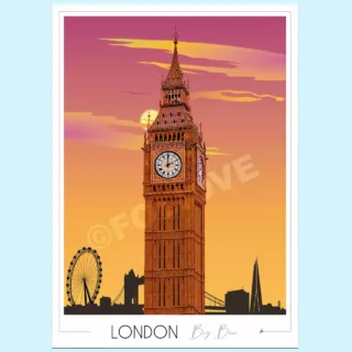 Affiche Londres Big Ben par la marque Foliove Foliove - Affiche Londres Big Ben