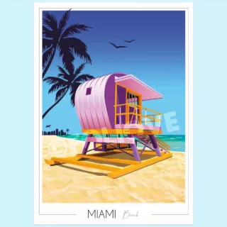 Affiche Miami Beach par la marque Foliove Foliove - Affiche Miami Beach