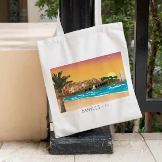 Tote Bag Banyuls sur Mer Arcades par la marque Foliove Foliove - Tote Bag Banyuls sur Mer Arcades