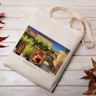 Tote Bag Castelnou Village par la marque Foliove Foliove - Tote Bag Castelnou Village