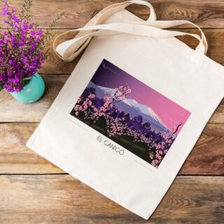 Tote Bag Canigou pêchers par la marque Foliove Foliove - Tote Bag Canigou pêchers
