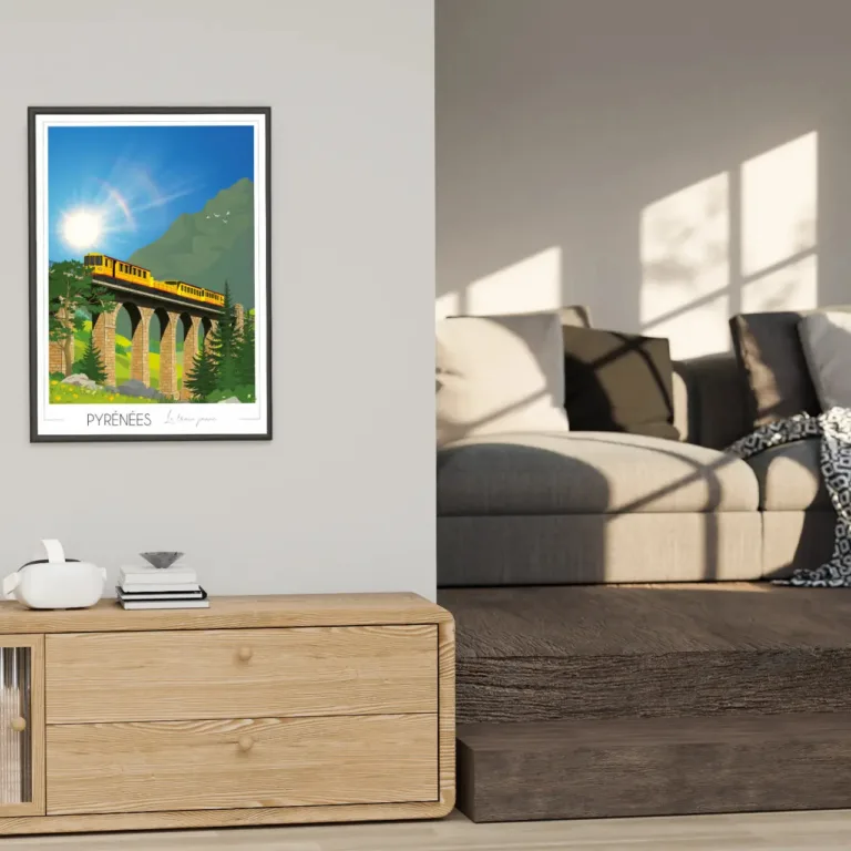 Foliove - Affiche Train Jaune - Édition limitée 50ex – B2 (50x70cm)