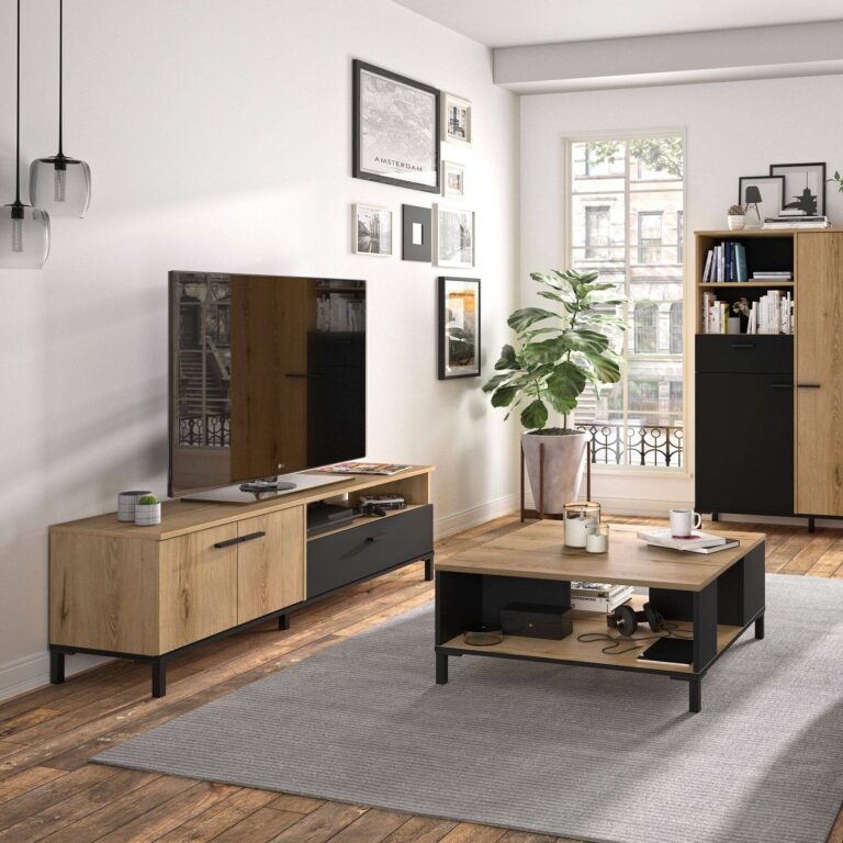 ESSENTIELS PAR CAMIF - Meuble TV 2 portes 1 tiroir Germain