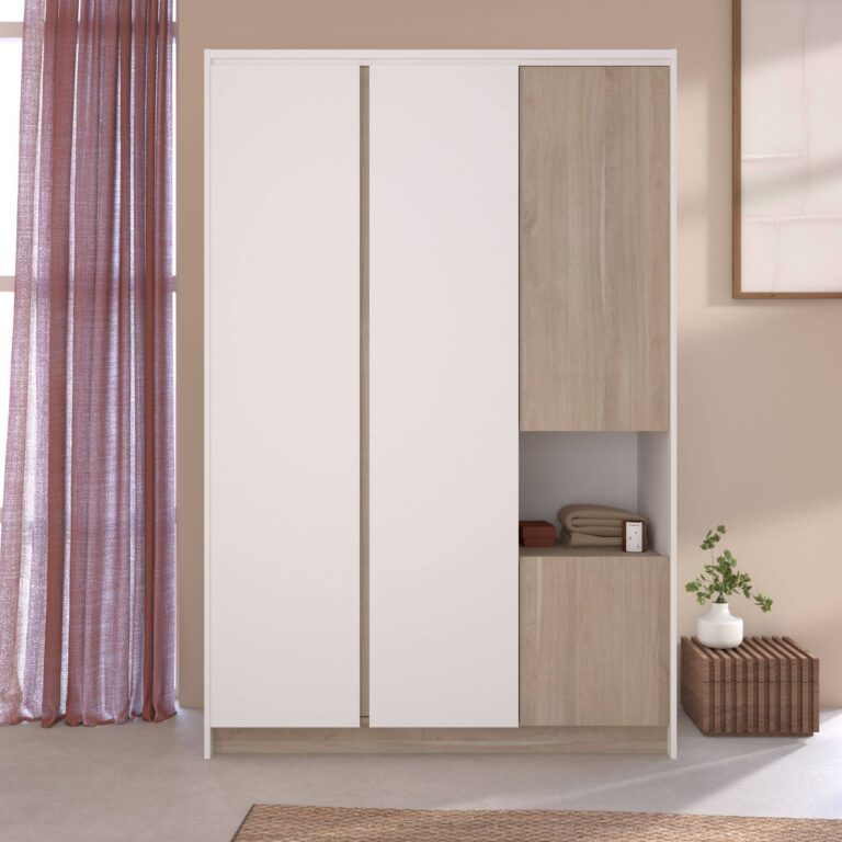 ESSENTIELS PAR CAMIF - Armoire 4 portes décor bois Palerme
