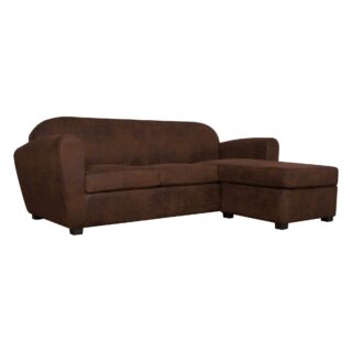 Canapé d’angle microfibre aspect cuir vieilli Owen par la marque Camif Camif - Canapé d’angle microfibre aspect cuir vieilli Owen
