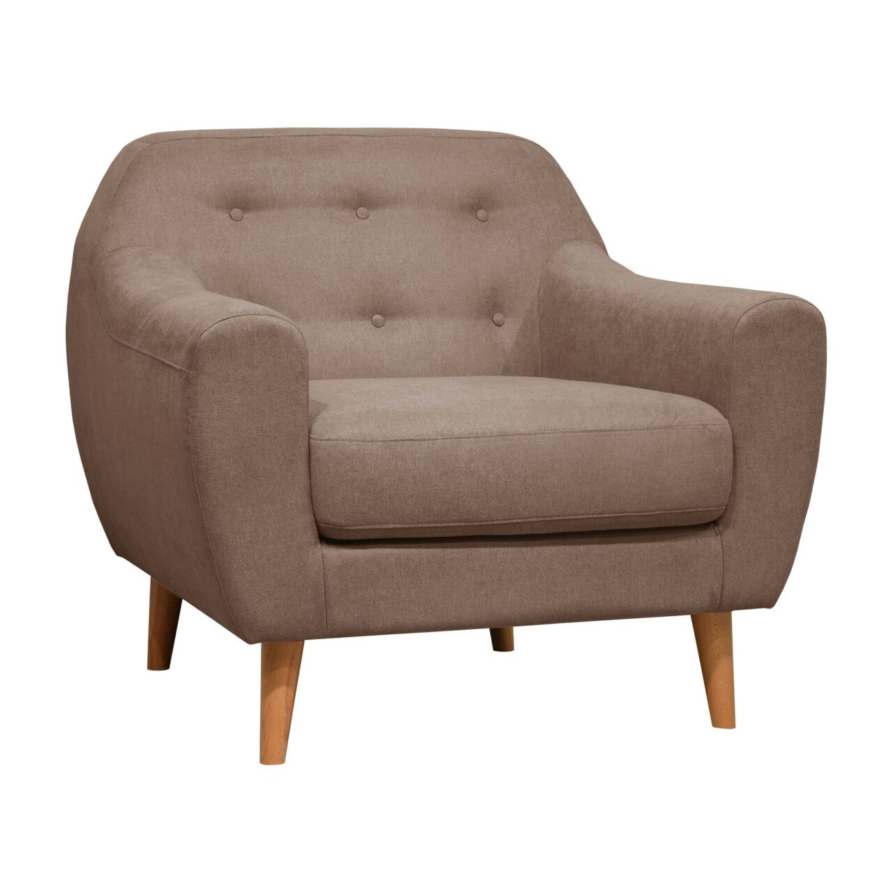 Web JPG 1D FAUTEUIL TISSU BEIGE GREGE POLEPOSITION AGATHE 100302241259 ESSENTIELS PAR CAMIF - Fauteuil tissu Agathe