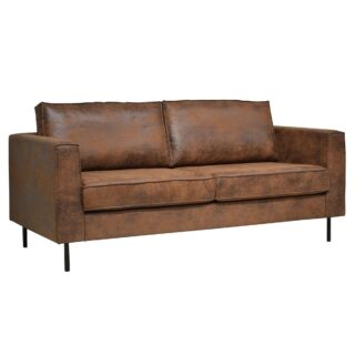 Canapé microfibre aspect cuir vieilli Pittsburgh par la marque Camif Camif - Canapé microfibre aspect cuir vieilli Pittsburgh