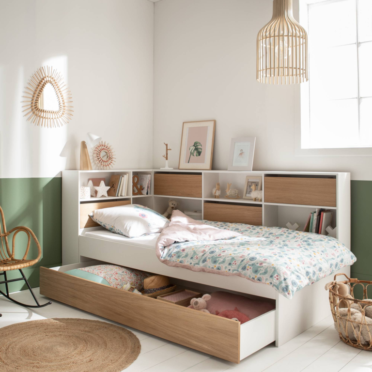 CAMILLE PAR CAMIF - Lit rangement avec tiroir en option Séraphin