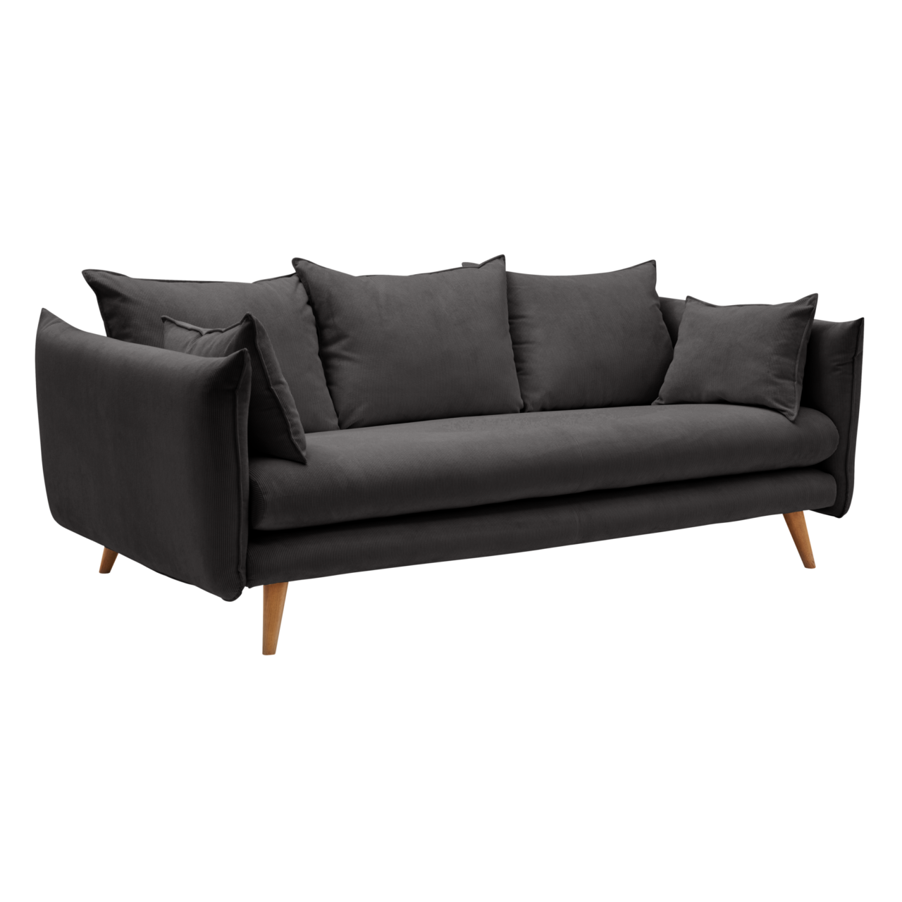 Web PNG 01 DE CANAPE TISSU 2 4 PLACES 0 GRIS ANTHRACITE OPS ORION 100352001017 png ESSENTIELS PAR CAMIF - Canapé velours côtelé Orion