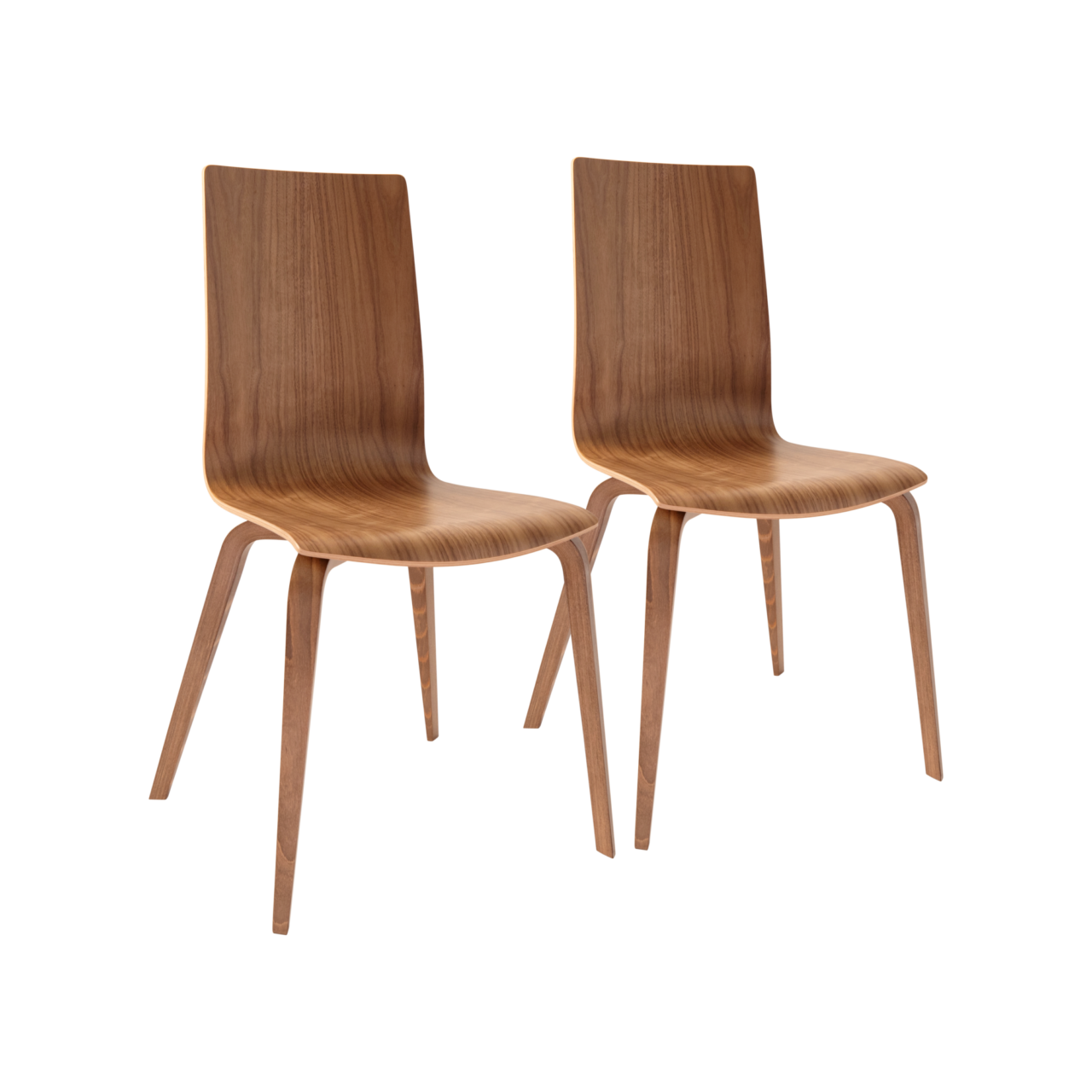 CAMIF SIGNATURE - Lot de 2 chaises noyer Reda