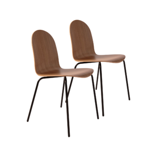 Lot de 2 chaises noyer Riaz par la marque Camif Camif - Lot de 2 chaises noyer Riaz
