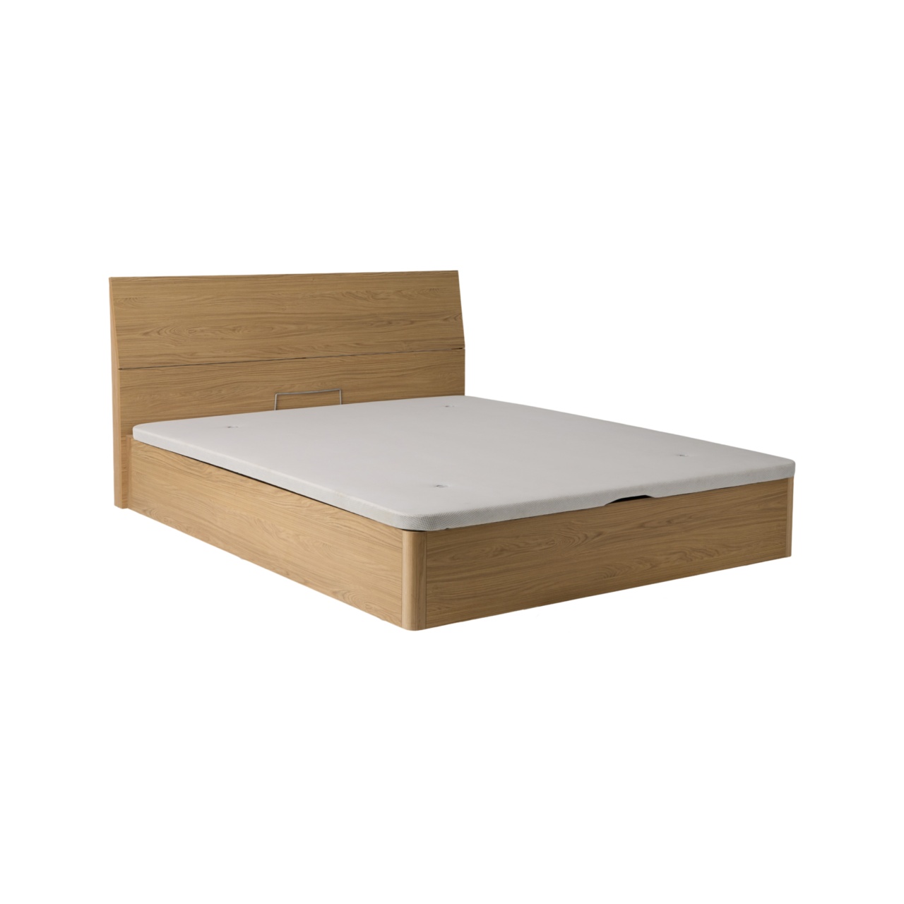 ESSENTIELS PAR CAMIF - Lit coffre avec tête de lit décor bois Simon