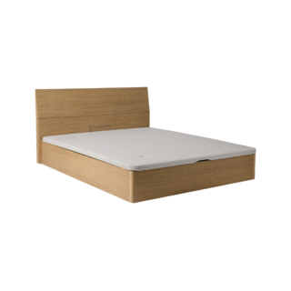 Lit coffre avec tête de lit décor bois Simon par la marque Camif Camif - Lit coffre avec tête de lit décor bois Simon