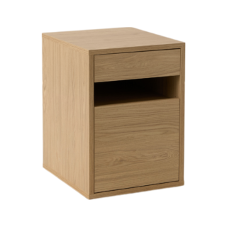 Caisson de bureau décor bois 1 tiroir 1 porte Simon par la marque Camif Camif - Caisson de bureau décor bois 1 tiroir 1 porte Simon