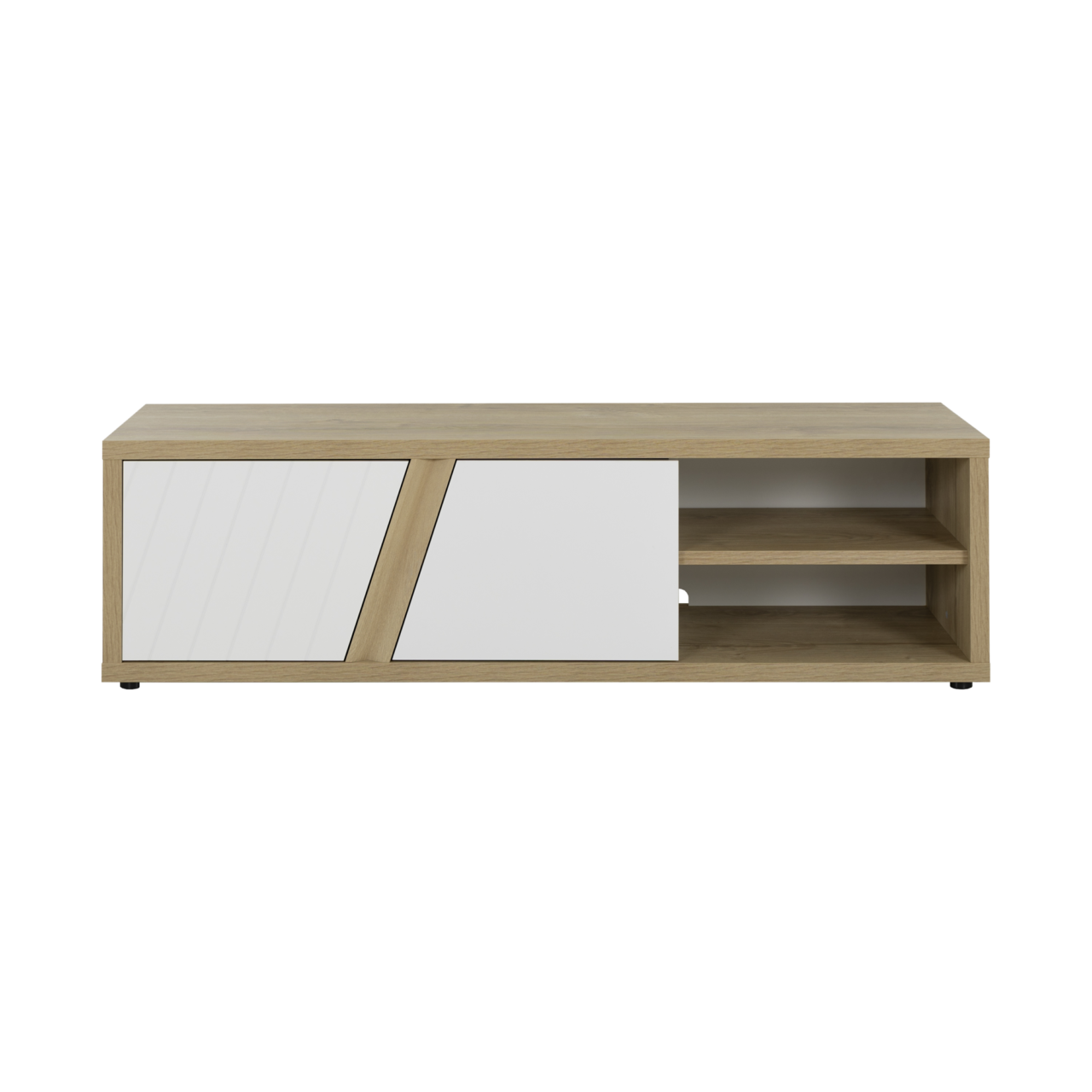 Web PNG 01 de meubles meubles tv n bois clair bois gustave n 10038962 ESSENTIELS PAR CAMIF - Meuble TV décor bois et blanc 2 portes Gustave