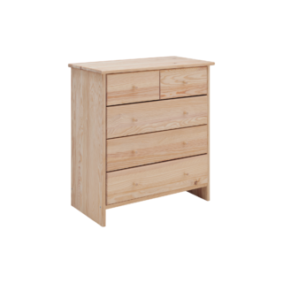 Commode bois massif 5 tiroirs Iris par la marque Camif Camif - Commode bois massif 5 tiroirs Iris