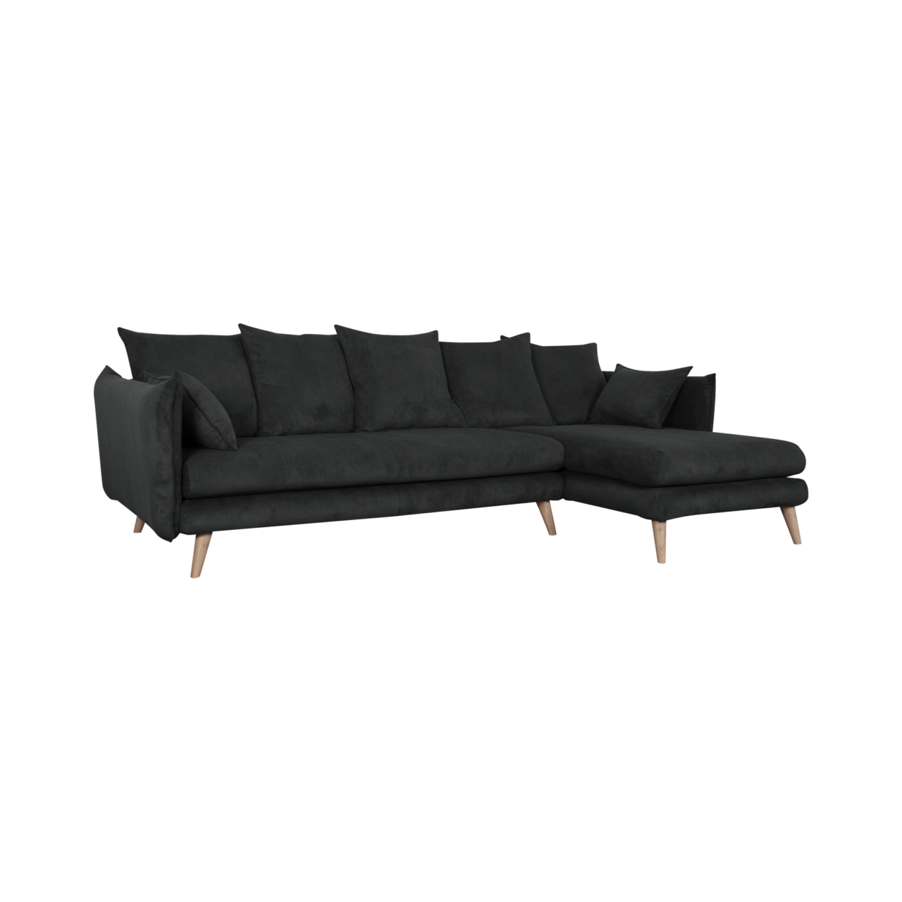 Web PNG 02 de canapes canapes d angle droit gris tissus orion n 100365021467 ESSENTIELS PAR CAMIF - Canapé d'angle velours côtelé Orion