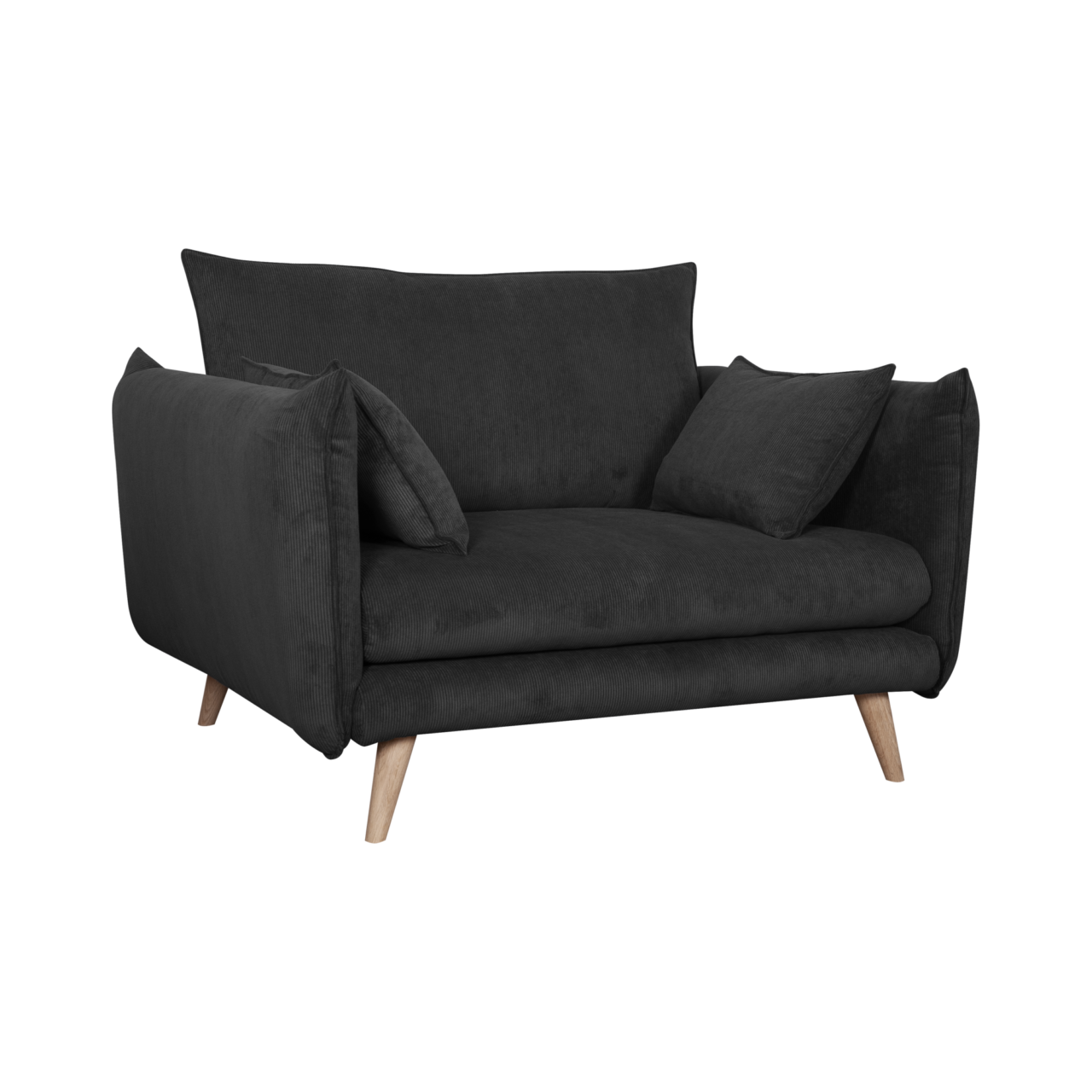 Web PNG 02 de fauteuils fauteuils gris polyester orion camif 100361851643 20221103 ESSENTIELS PAR CAMIF - Fauteuil XXL velours côtelé Orion