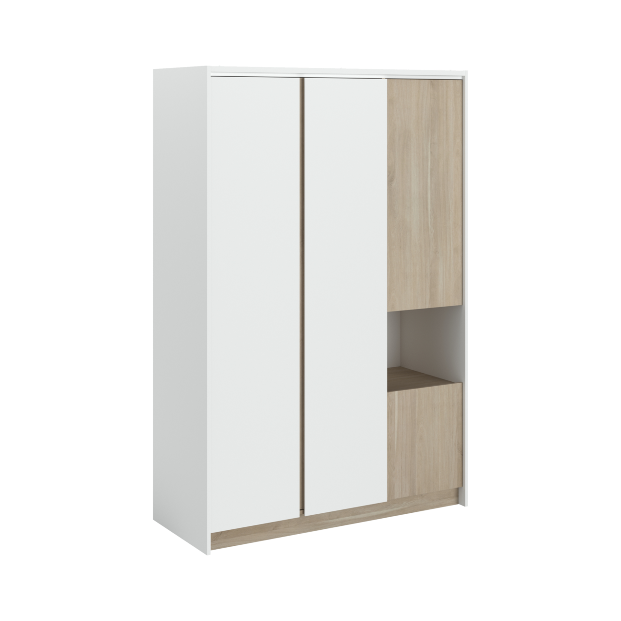 Web PNG 02 de meubles armoires et dressings camif blanc bois palerme n 10038184 ESSENTIELS PAR CAMIF - Armoire 4 portes décor bois Palerme
