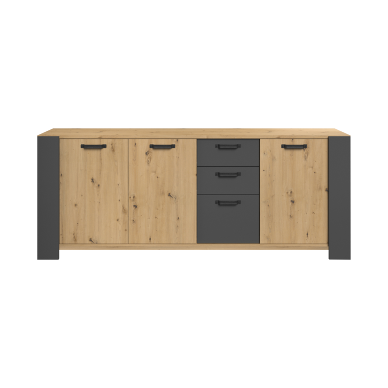 Web PNG 02 de meubles de rangement buffets bois clair bois pippa n 10037062 ESSENTIELS PAR CAMIF - Buffet 3 portes Pippa