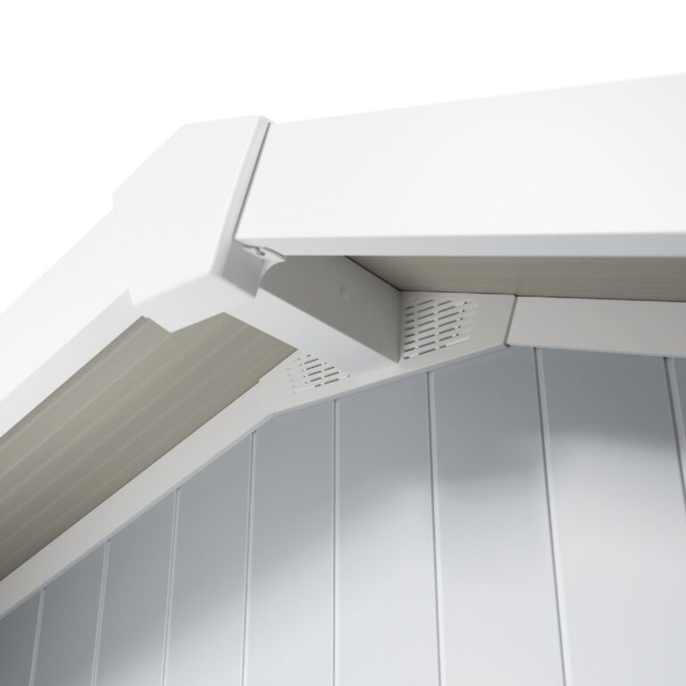 Grosfillex B2C - Abri de jardin 11 m² gris clair Déco – Blanc - gris