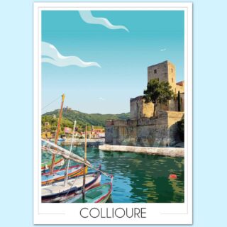 Affiche Collioure Château Royal par la marque Foliove Foliove - Affiche Collioure Château Royal