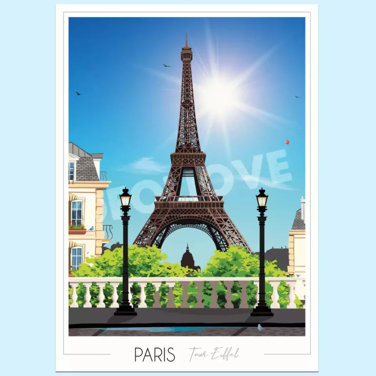 affiche Paris Eiffel Foliove 1 Foliove - Affiche Paris Tour Eiffel - Jour – 50x70 cm (B2)