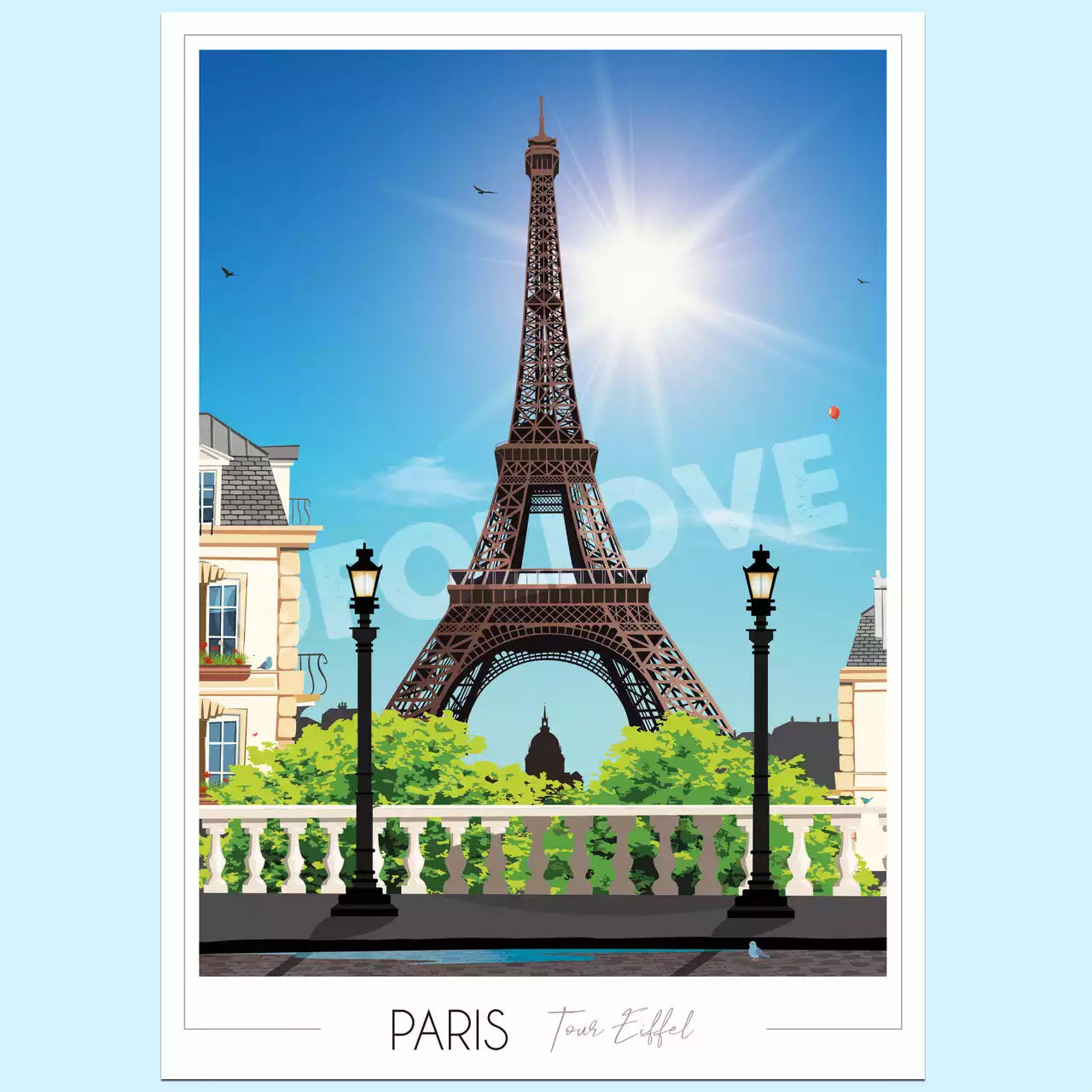 affiche Paris Eiffel Foliove 1 Foliove - Affiche Paris Tour Eiffel - Jour – 50x70 cm (B2)