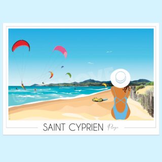 Affiche Saint Cyprien Plage par la marque Foliove Foliove - Affiche Saint Cyprien Plage