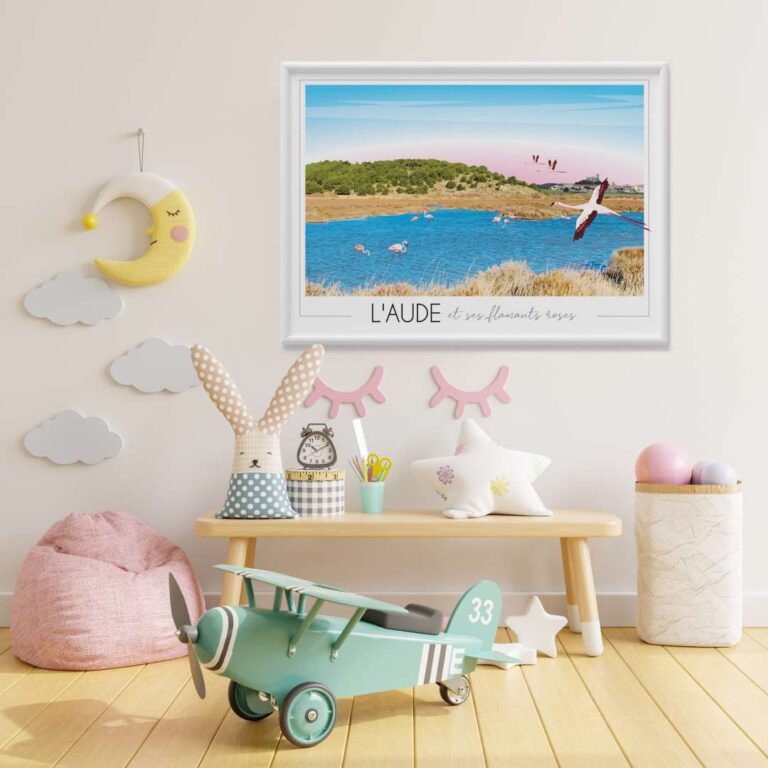 Foliove - Affiche Aude et ses flamants roses – 50x70 cm (B2)