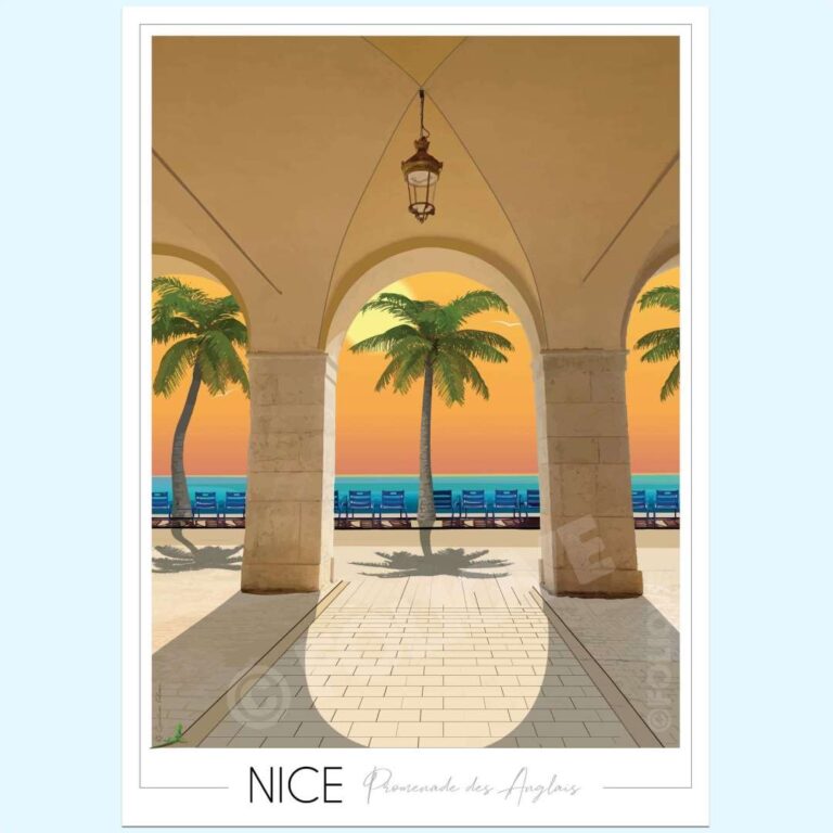 Foliove - Affiche Nice - Promenade des anglais – 50x70 cm (B2)