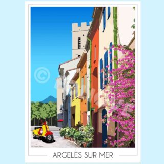 Affiche Argelès sur Mer village par la marque Foliove Foliove - Affiche Argelès sur Mer village