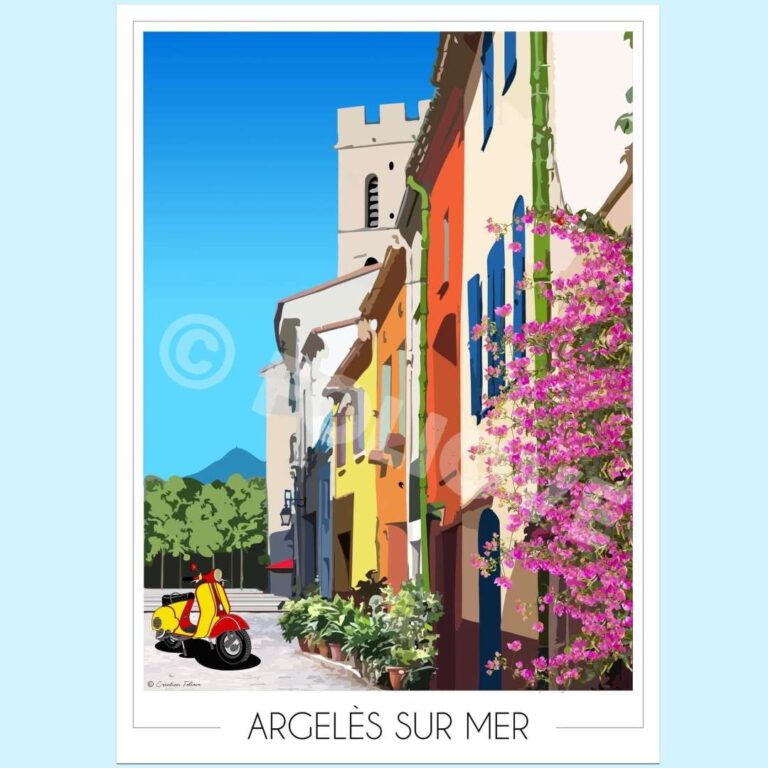 Foliove - Affiche Argelès sur Mer village – 100x140 cm (B0)
