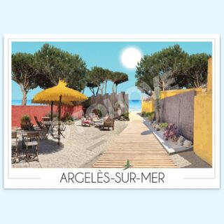 Affiche Argeles sur Mer – Plage Nord par la marque Foliove Foliove - Affiche Argeles sur Mer – Plage Nord